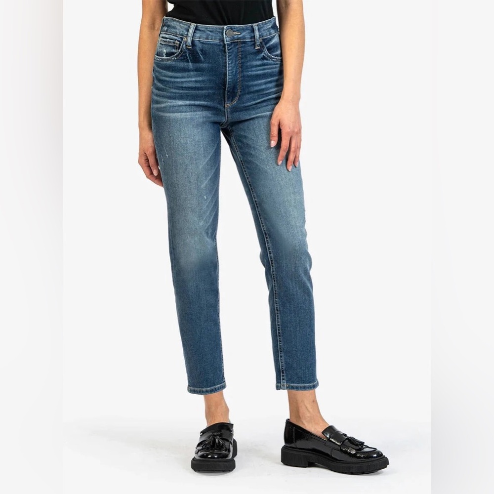 KUT FROM THE KLOTH Jeans Naomi Fab Ab Straight Leg High Rise Blue Size 8